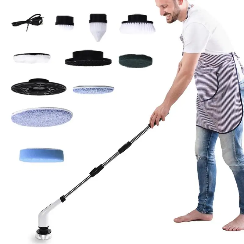 

Electric Spin Scrubber Multifunctional Scrub Brush With Long Handle Electric Power Cleaning Scrubber With Extension Handle For
