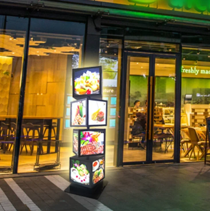 Напольный четырехслойный комбинированный ресторан-меню светодиодный