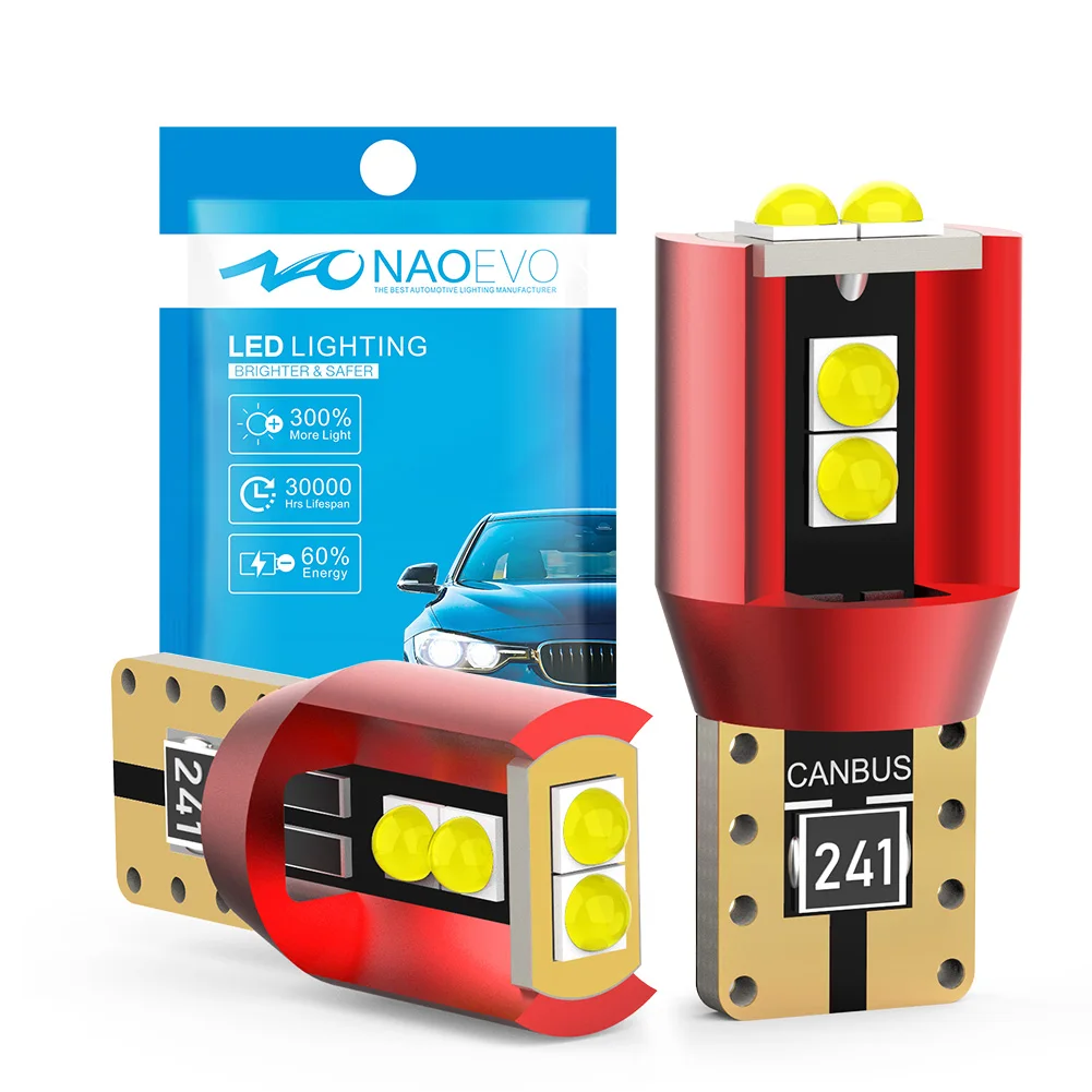 

Комплект Из 2 Светодиодных Ламп NAO W5W T10, Сверхъяркие, 2,7 Вт, Для Освещения Салона Автомобиля, 12 В, Универсальные