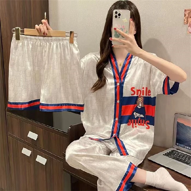 

Пижама с V-образным вырезом для французской Кореи, Женская домашняя одежда для отдыха, высококачественные хлопковые пижамы, новейшая Домашн...