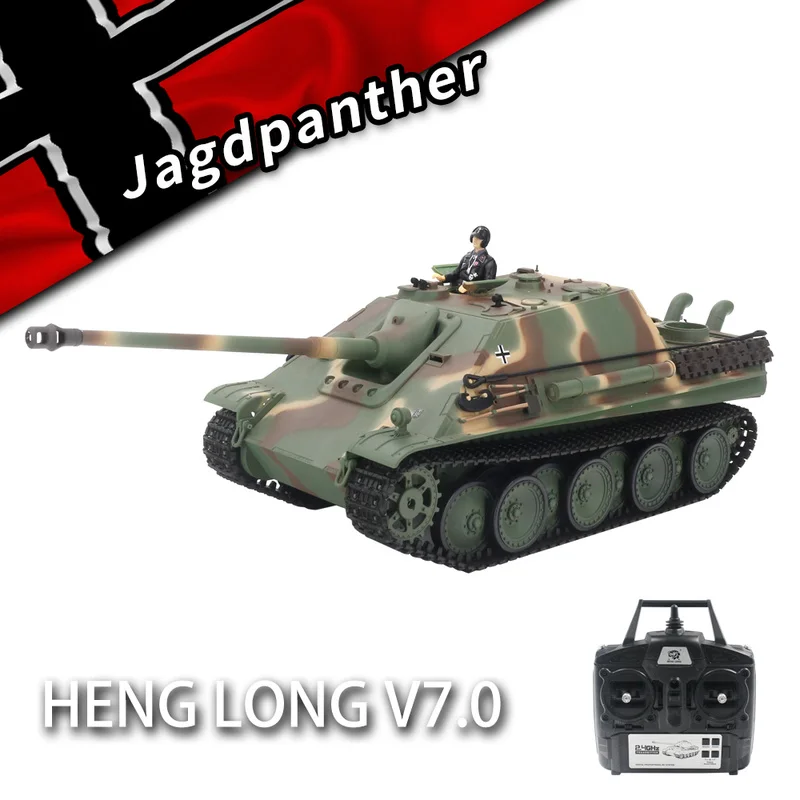 

Henglong Tank 3869 Cheetah 116 Destroyer Battle Tank Model Competitive Remote Control Smoking Simulation Tank Toy Gift