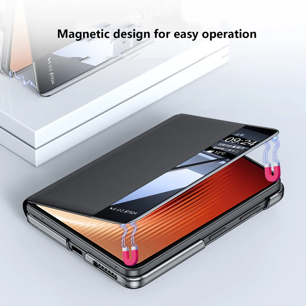 Чехол-подставка с вращающимся креплением для Huawei Pura X Max PuraX Max 5G, кожаный, с магнитным кольцом, металлическим держателем, защитный чехол (art.: 3920dc02ffabd) - 3920dc02ffabd