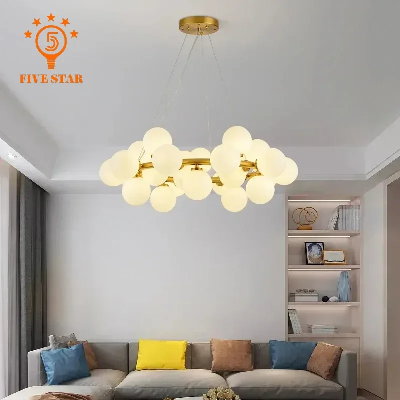 Современные дизайнерские потолочные люстры простые креативные круглые