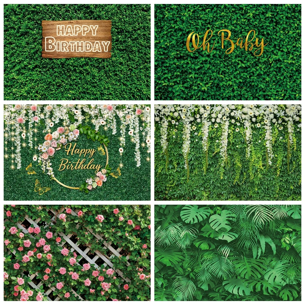 

Green Screen Leaves Backdrop Flower Tropical Jungle Leaf Wall Grass Baby Shower Birthday Wedding Photography Background Props