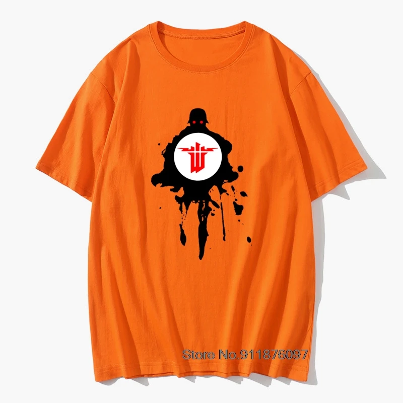 

Мужская хлопковая футболка Wolfenstein, Классическая футболка с коротким рукавом и графическим принтом, размеры до 3xl