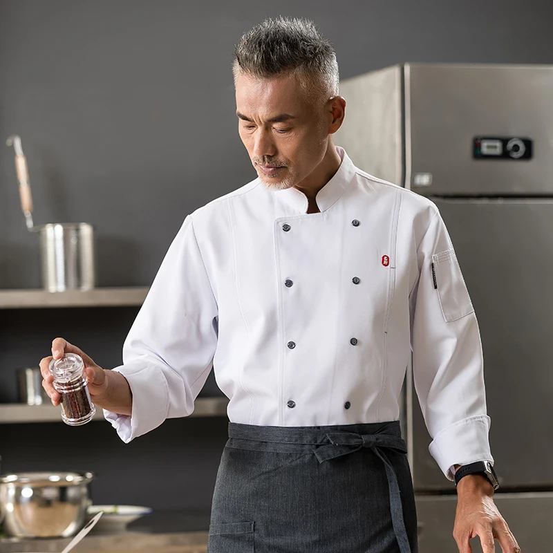 

Unisex Chef Jacket Kitchen Master Chef Uniform Man Shirt Restaurant Catering Bakery Cafe Waiter Cook Coat Workwear Long Sleeve
