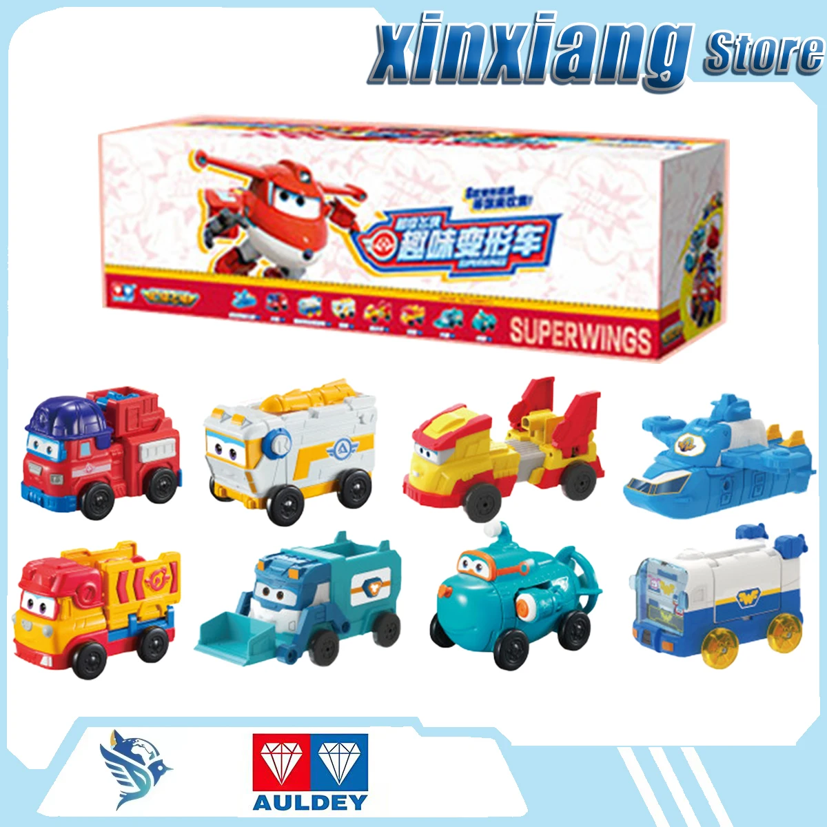 Фото НОВИНКА Оригинальная машинка-трансформер AULDEY Super Wings с двойным преобразованием, игрушка-трансформер Джетт, подарок-сюрприз для мальчиков, аниме-атрибутика №1