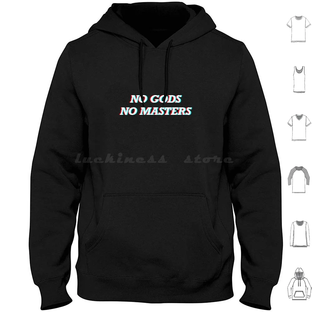 

‘No Gods No Masters’ Anarchist Glitch Hoodies Long Sleeve Anarchy Anarchist Anarchism Socialist Communist Leftist