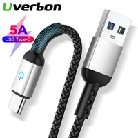 5a 40w micro usb type c cable led android mobile phone charger fast charging usb c data cord charge for xiaomi s9 samsung huawei