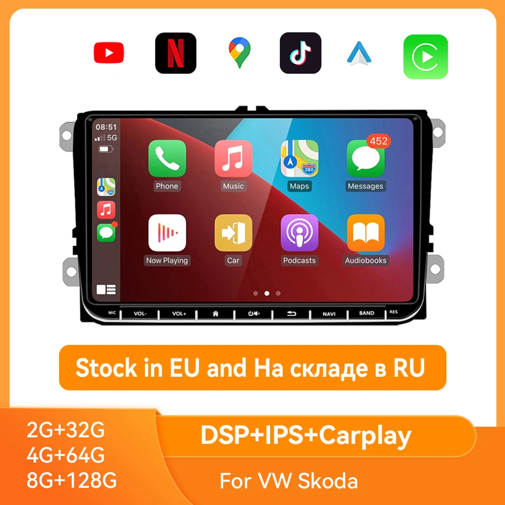 

9 Inch Car Stereo Gps Radio Android 10.0 For Seat Leon Altea Vw Amarok Touran Skoda Octavia 2 Polo Golf 5 6 7 Car Accessories