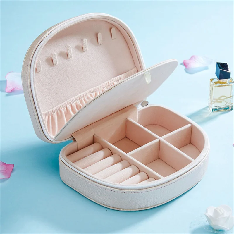 5 Colors Convenient Semi-Circle Jewellery Storage Box Creative Home Travel Earrings Necklace Ring Jewelry Fashion Storage Boxes