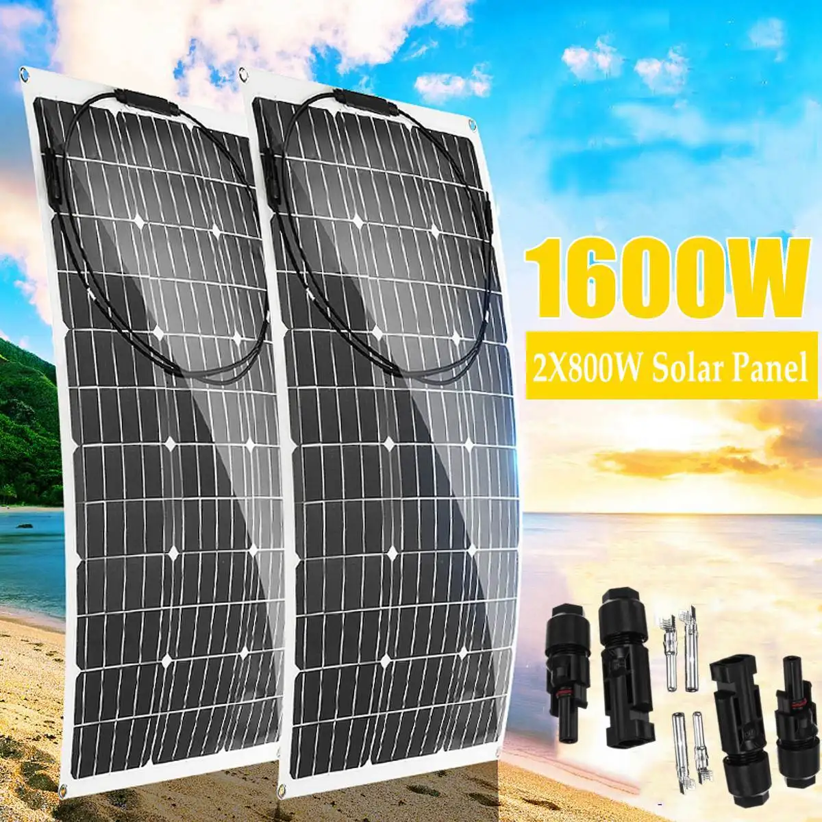

800W 1600W Solar Panel 18V PET Flexible Solar System Solar Panel Kit Complete RV Car Battery Solar Charger For Home Outdoor RV