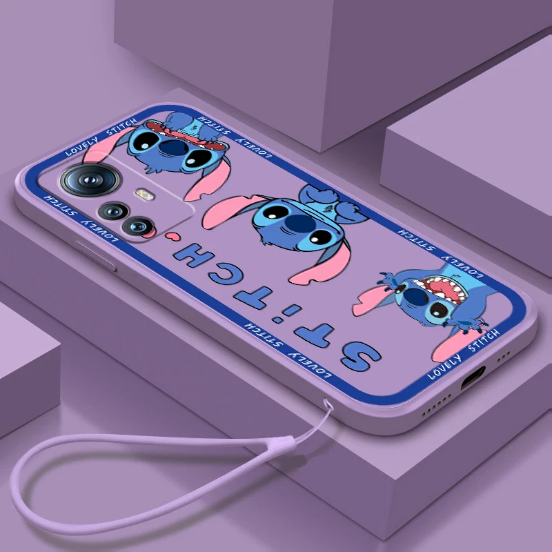 

Phone Case For Xiaomi Mi 12S 12 12X 11i 11T 11 10 10S 10T 9 Pro Lite Ultra 5G TPU Disney Lilo & Stitch Art Liquid Rope Cover