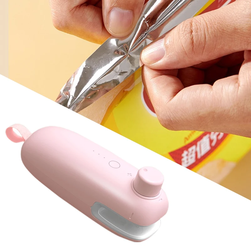 Мини-пластиковый упаковщик для пакетов с USB-зарядкой