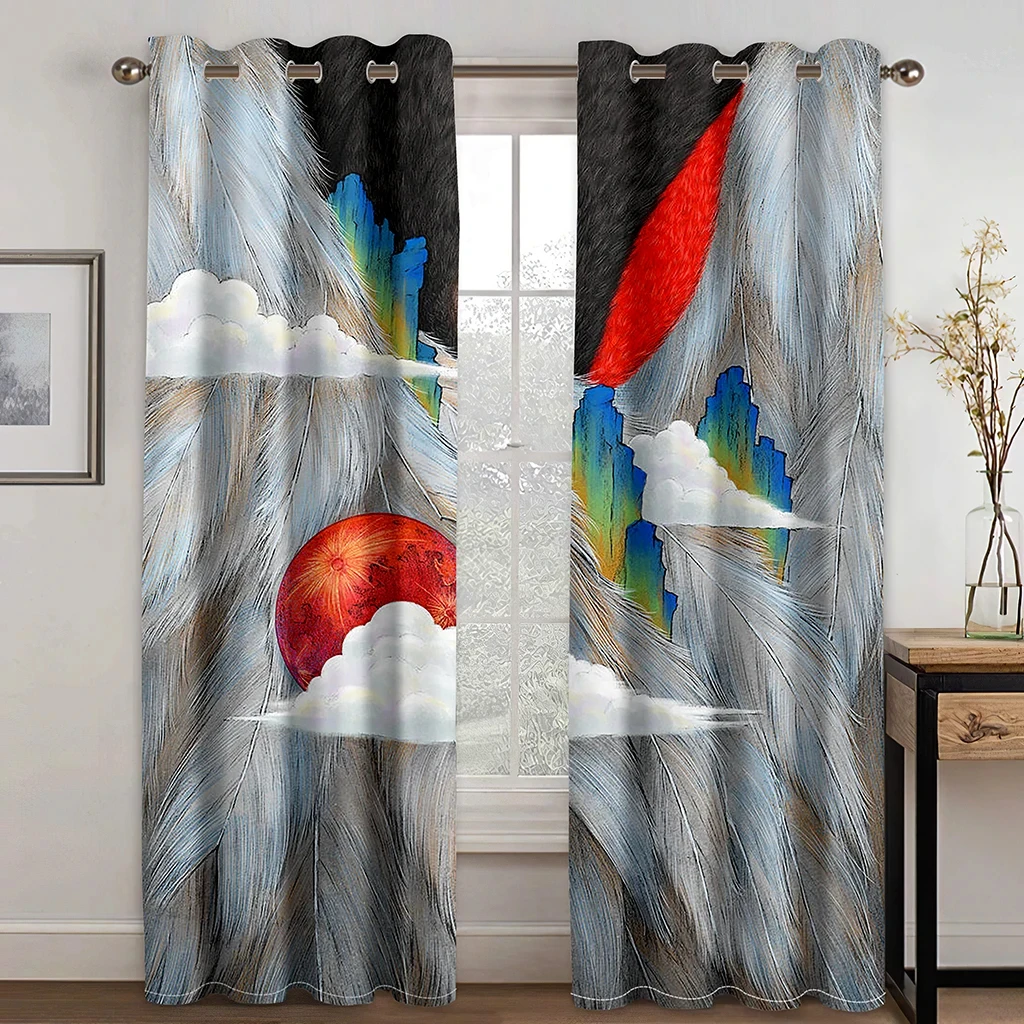 Японский красивый журавль солнечная волна Гора облако затенение занавески для