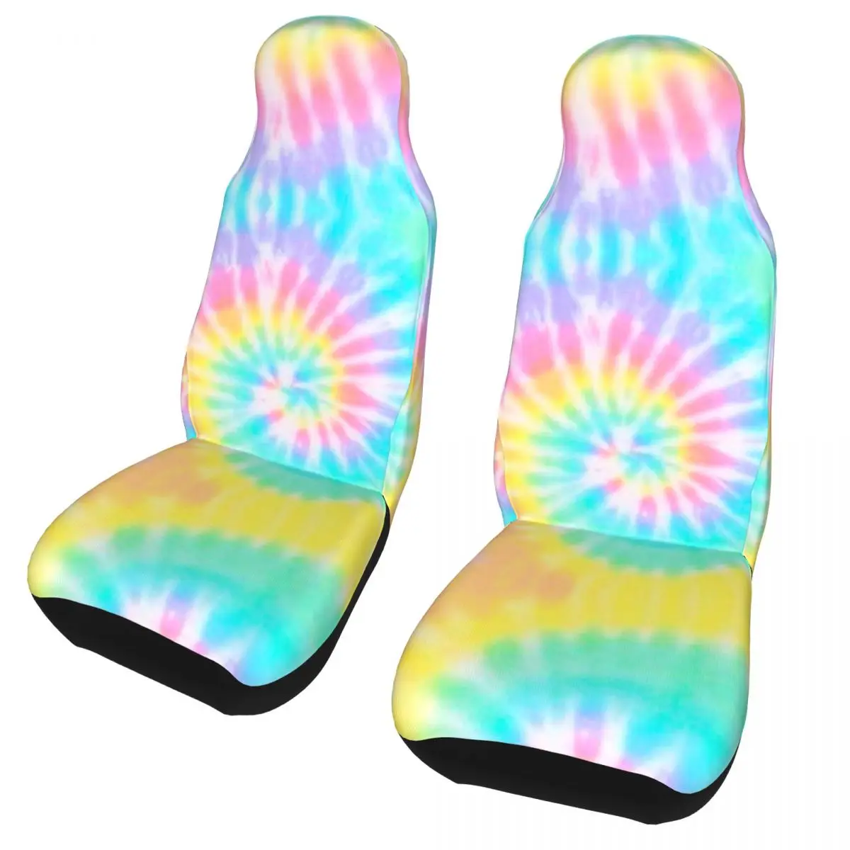 

Pastel Rainbow Tie Dye Universal Car Seat Cover Protector Interior Accessories For SUV Hippie Car Seat Cushion Polyester Hunting