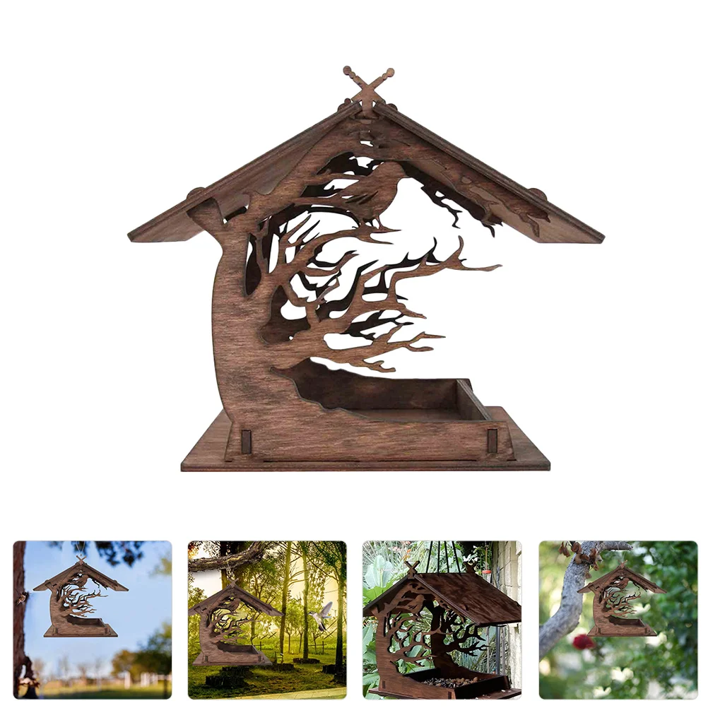

Bird Feeder House Wood Hanging Boxbirdhouses Parakeet Birdhouse Cage Parrot Woodenoutside Garden Feeding Own Natural Home Wild