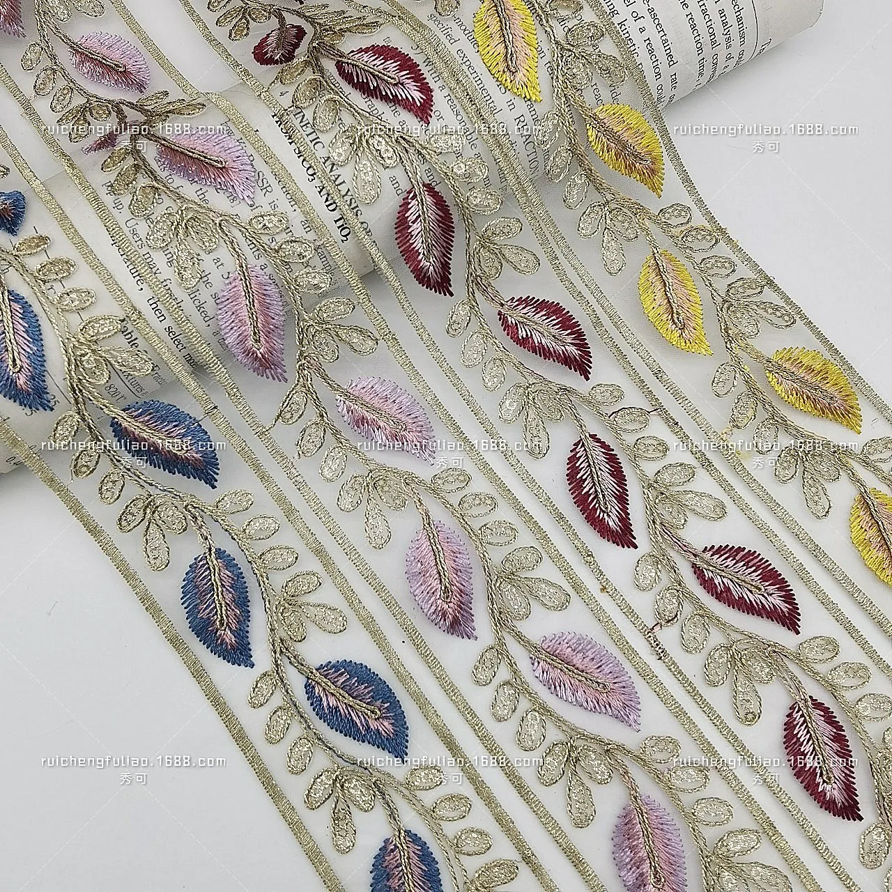 

10 yards/roll organza feather embroidery lace ancient Chinese style dress accessories