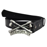 cheapify dropshipping west metal zinc alloy mechanic man buckle 40mm with black belt
