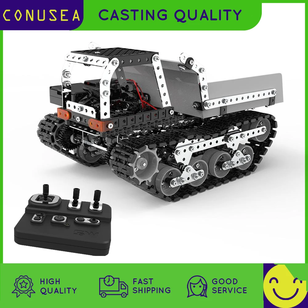 

Rc Truck Dumper Diy Stainless Steel Assembled 2.4G Radio Remote Control Car 10 Channels Building Block Brick Toy for Boy Child