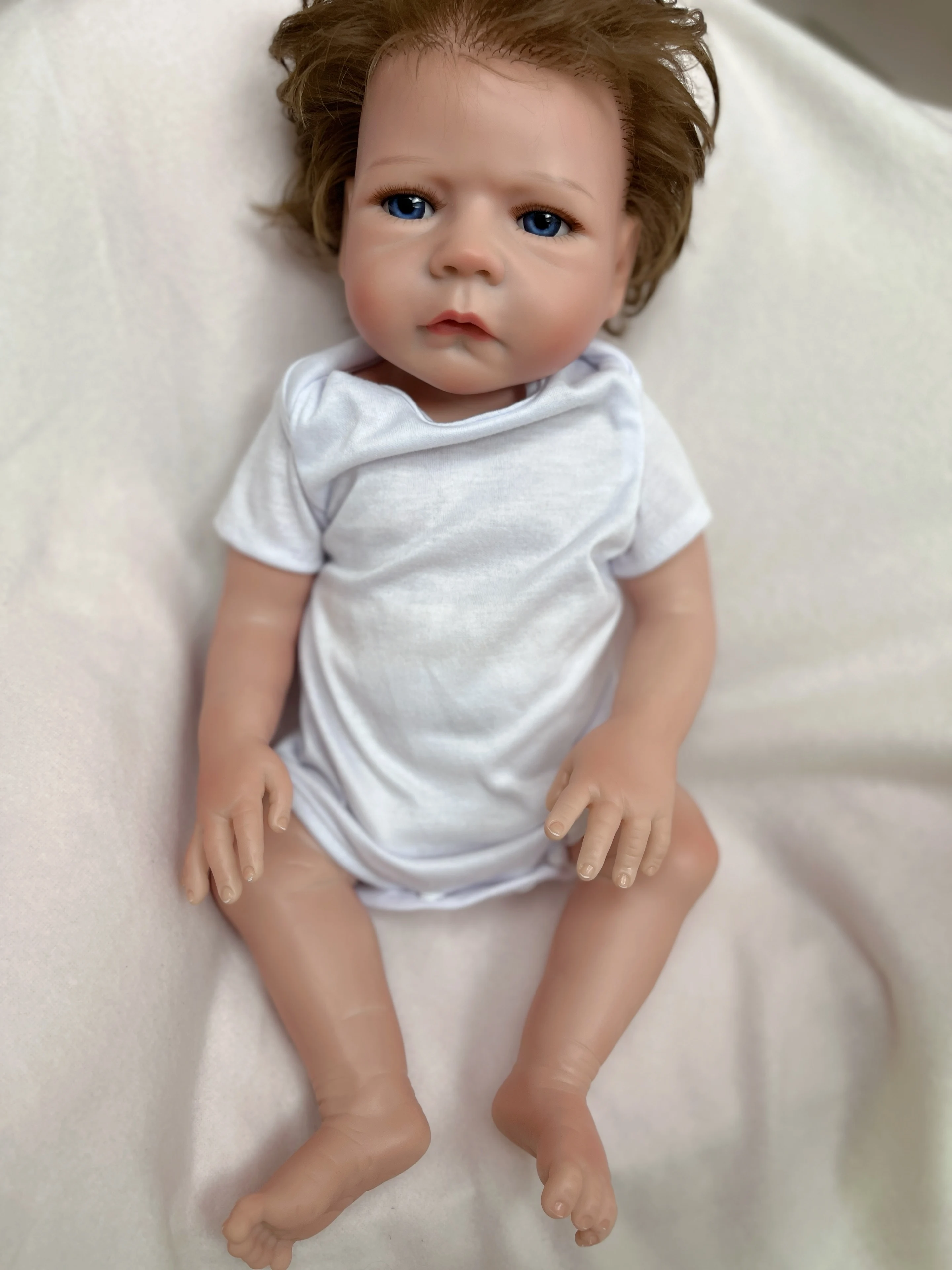

Solid Vinyl Reborn Doll 20" Soft Newborn Full Body Vinyl Baby Menina Macia Bebê Recém-nascido De Corpo Inteiro