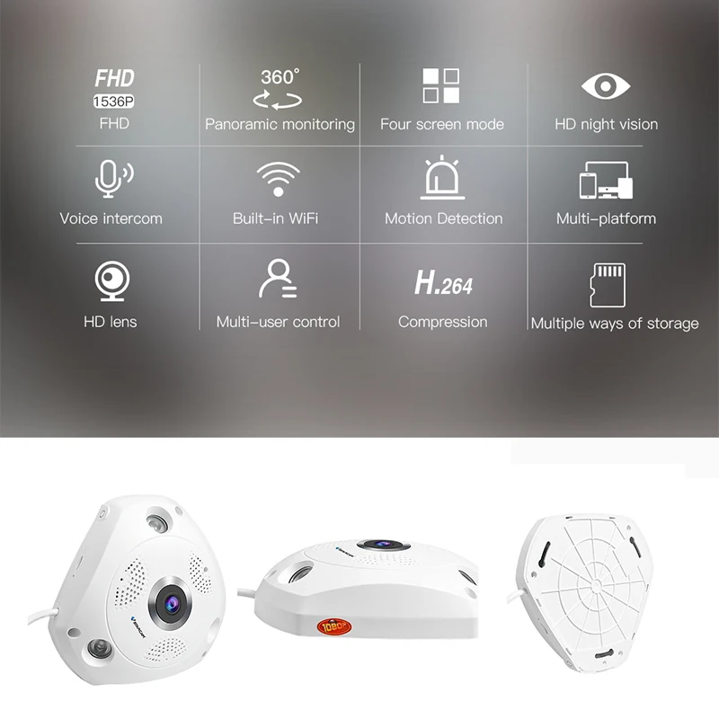 

IP-камера Vstarcam с Wi-Fi, 3 Мп, 360 градусов