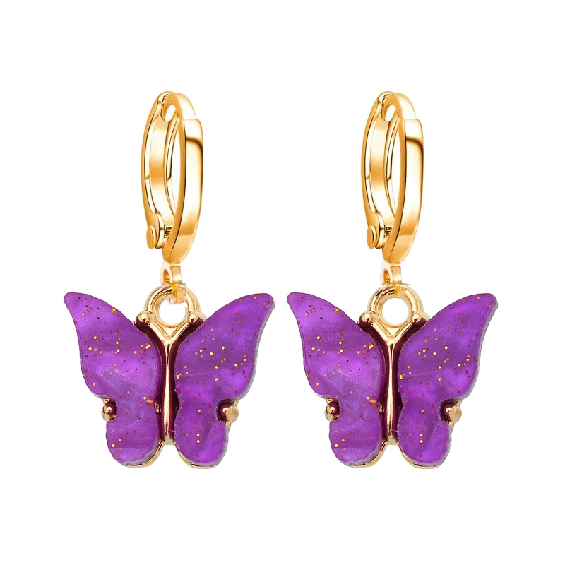 Женские серьги-кольца из акрилового сплава в форме бабочки 2 7 см пары |