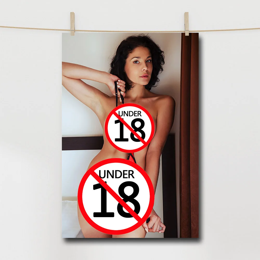 

Adult Female Poster Nude Brunette Woman Canvas Painting For Bedroom Home Decor Cloth Fabric Custom Wall Art Picture No Frame