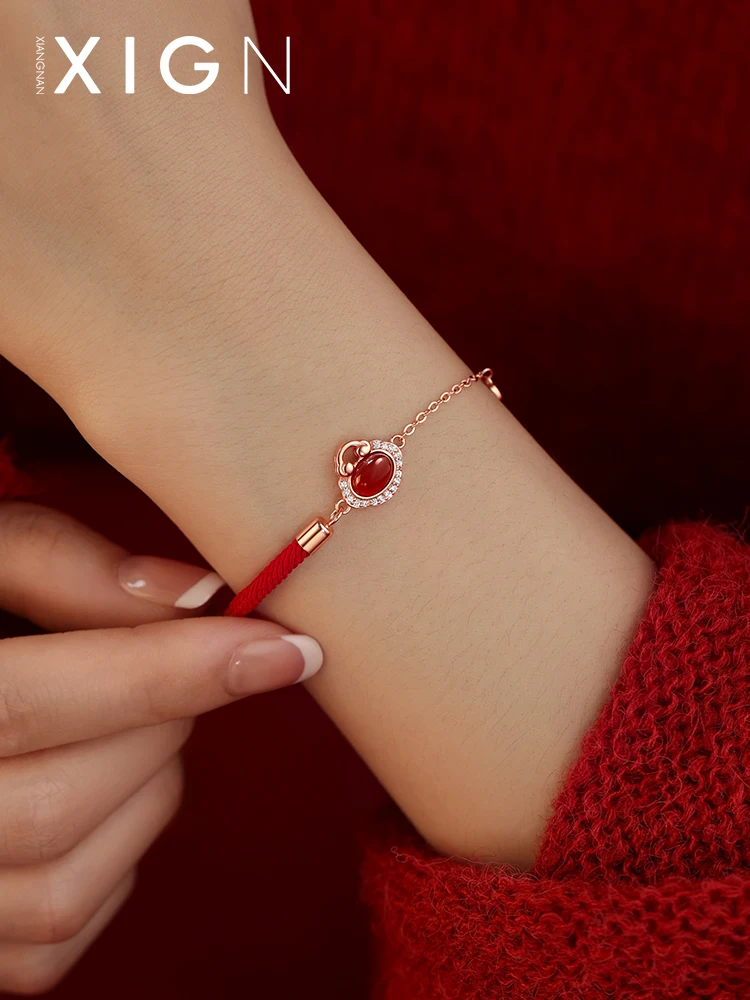 Браслет Xign из агата Lucky Lock стерлинговое серебро 925 пробы год судьбы 2025 змея