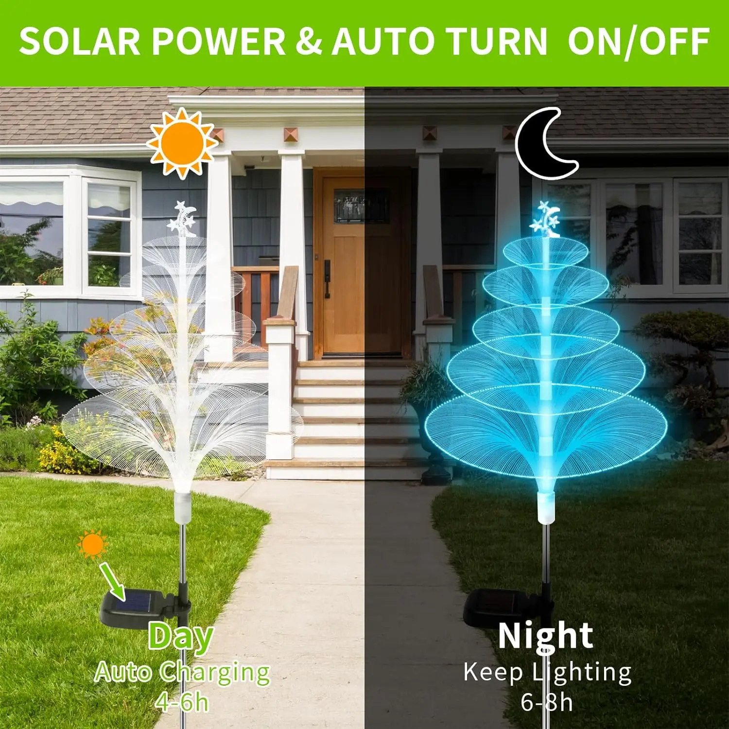 Солнечные садовые фонари для сада уличное 5-слойное освещение с бабочками из