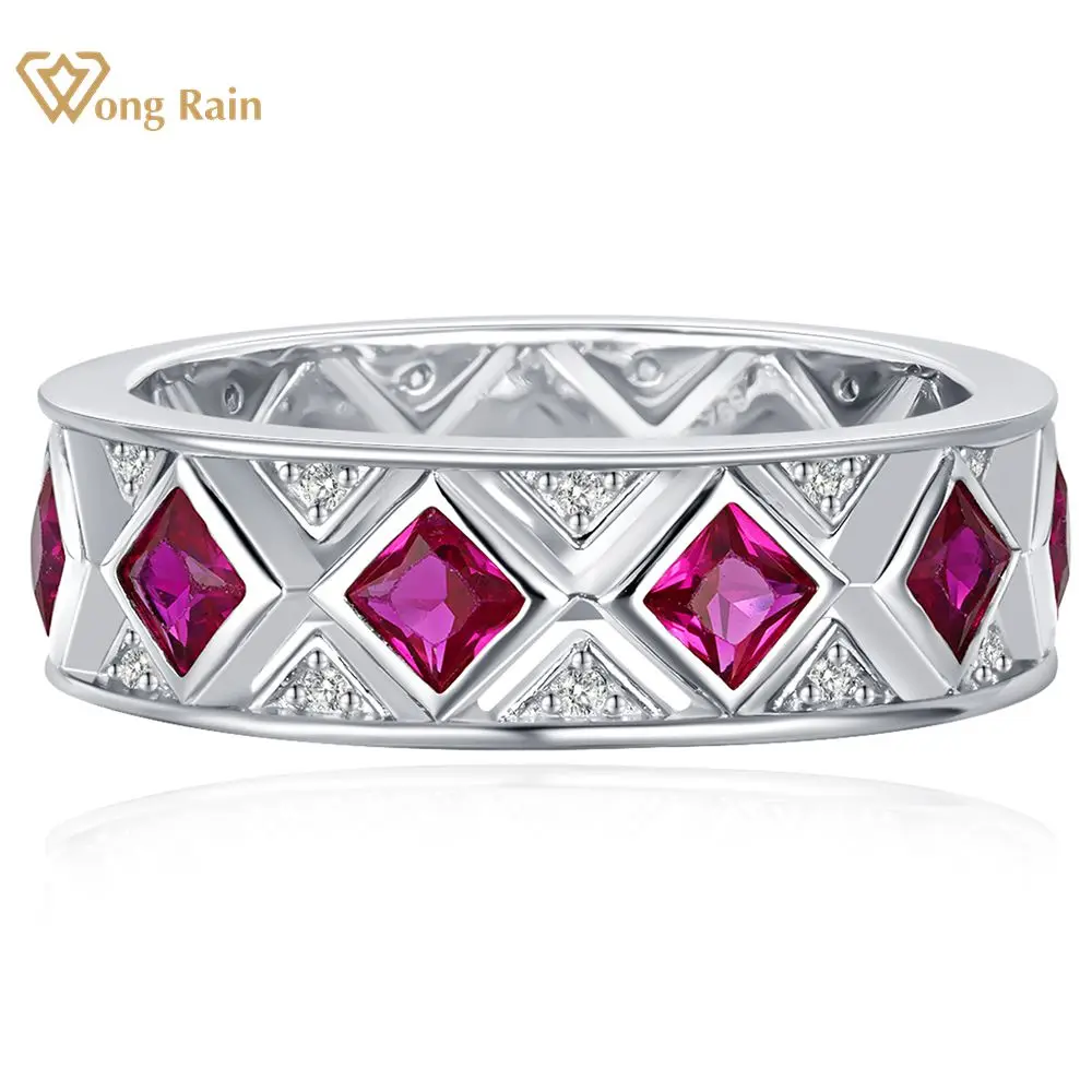 

Wong Rain, винтажное из стерлингового серебра, рубиновое 925 пробы, высокоуглеродные бриллианты, драгоценные камни, ювелирные украшения, обручальное кольцо, обручальное кольцо, оптовая продажа