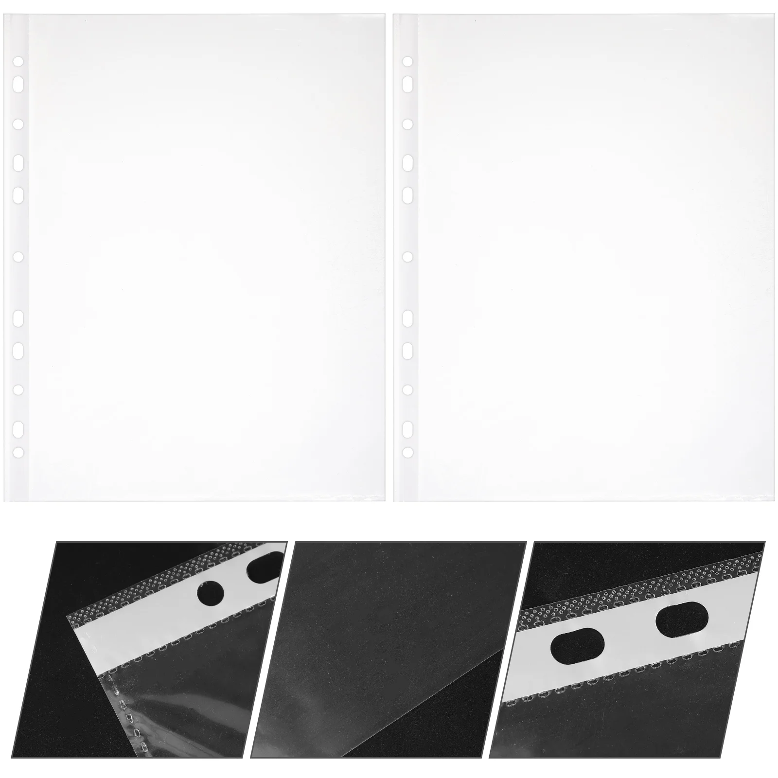 

100Pcs Page Protectors for Binders Clear Files Protection Bags Clear Paper Holders A4 Clear File Pouches