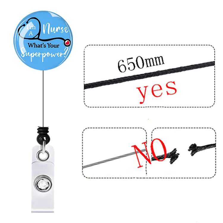A0513 Nurse Cap Stethoscope Band-Aid ABS Retractable Badge Reel Pull ID Card Badge Holder Nurse Badge Lanyards School Supplies images - 6