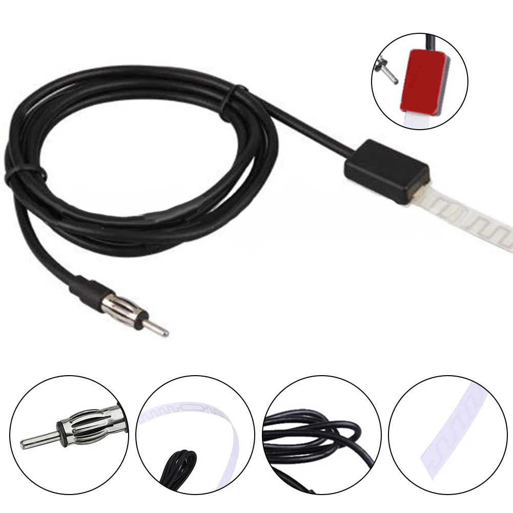 

Exterior Antenna 6 Feet Cable AM FM Radio Antenna Car Accessories DIN Plug Connector FM 80MHz-108MHz Parts Car