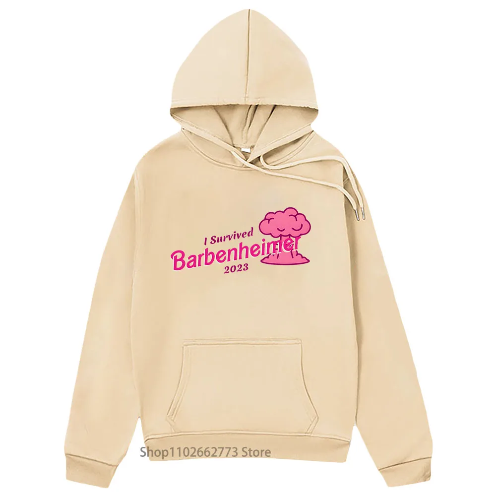 

I Survived Barbenheimer Hoodies Vintage Movie Clothes Men/women Sweatshirts Kpop Streetwear Female Top Pink Print Y2k Sudaderas