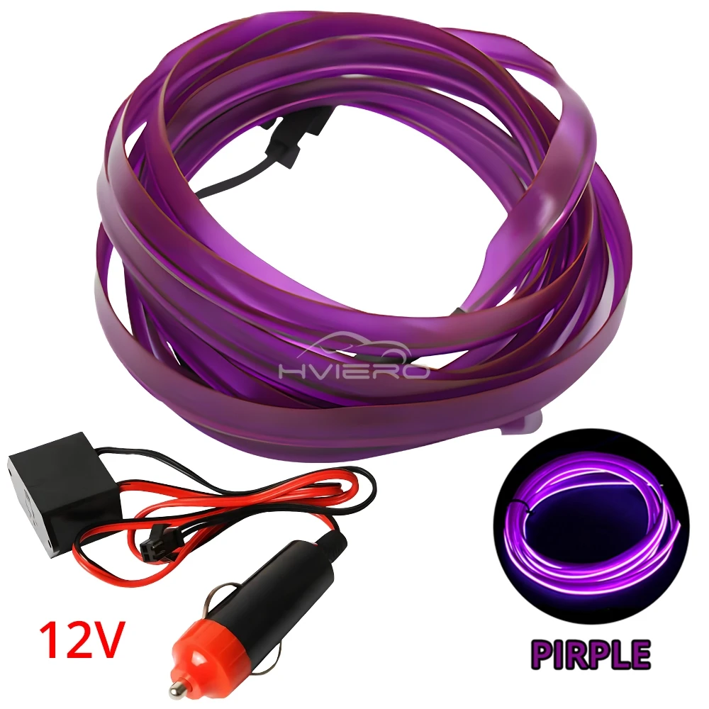 

1/2/3/5 м освещение салона автомобиля светодиодная лента 12 В украшение приборной панели трос трубка гибкая неоновая лампа приветствия бар USB