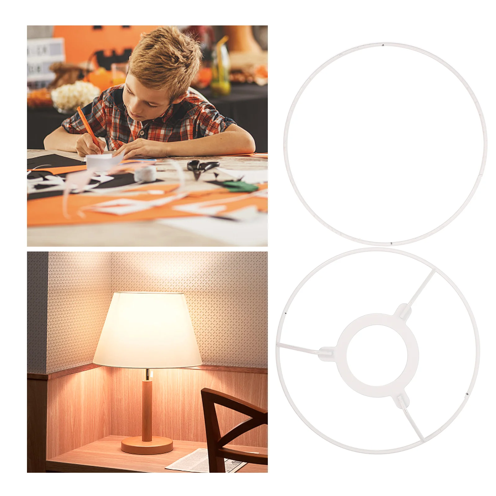 

Lamp Diy Shade Ring Lampshade Frame Light Iron Bracket Holder Chandelier Drum Spider Fitter Replacement Table Pendant Round