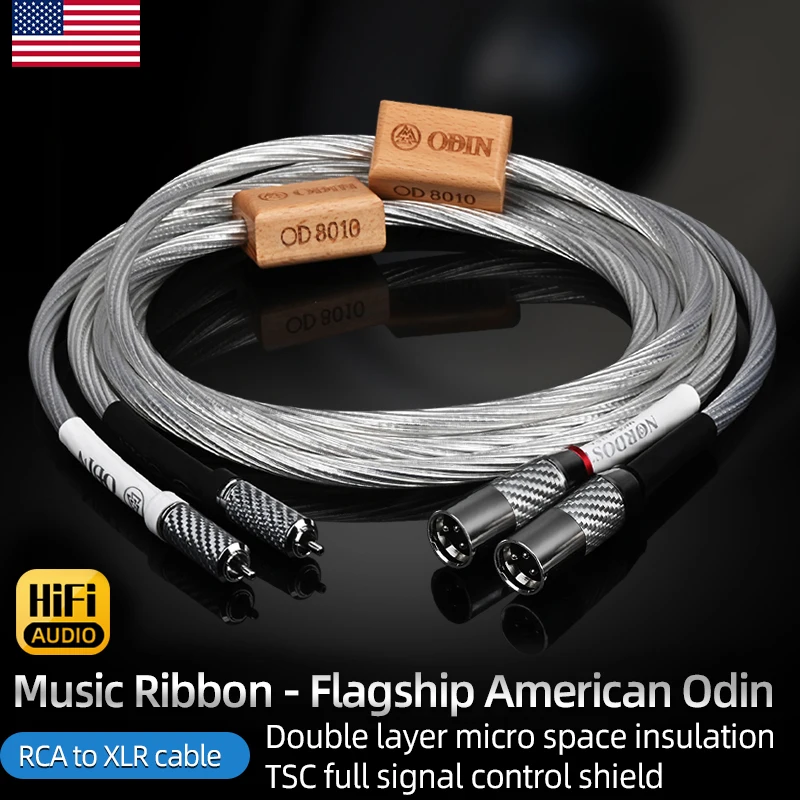

American Odin HIFI 2RCA to XLR Audio Cable High-end 7N OCC Sterling Silver Core RCA Male to XLR Female Cable for Amplifier Mixer