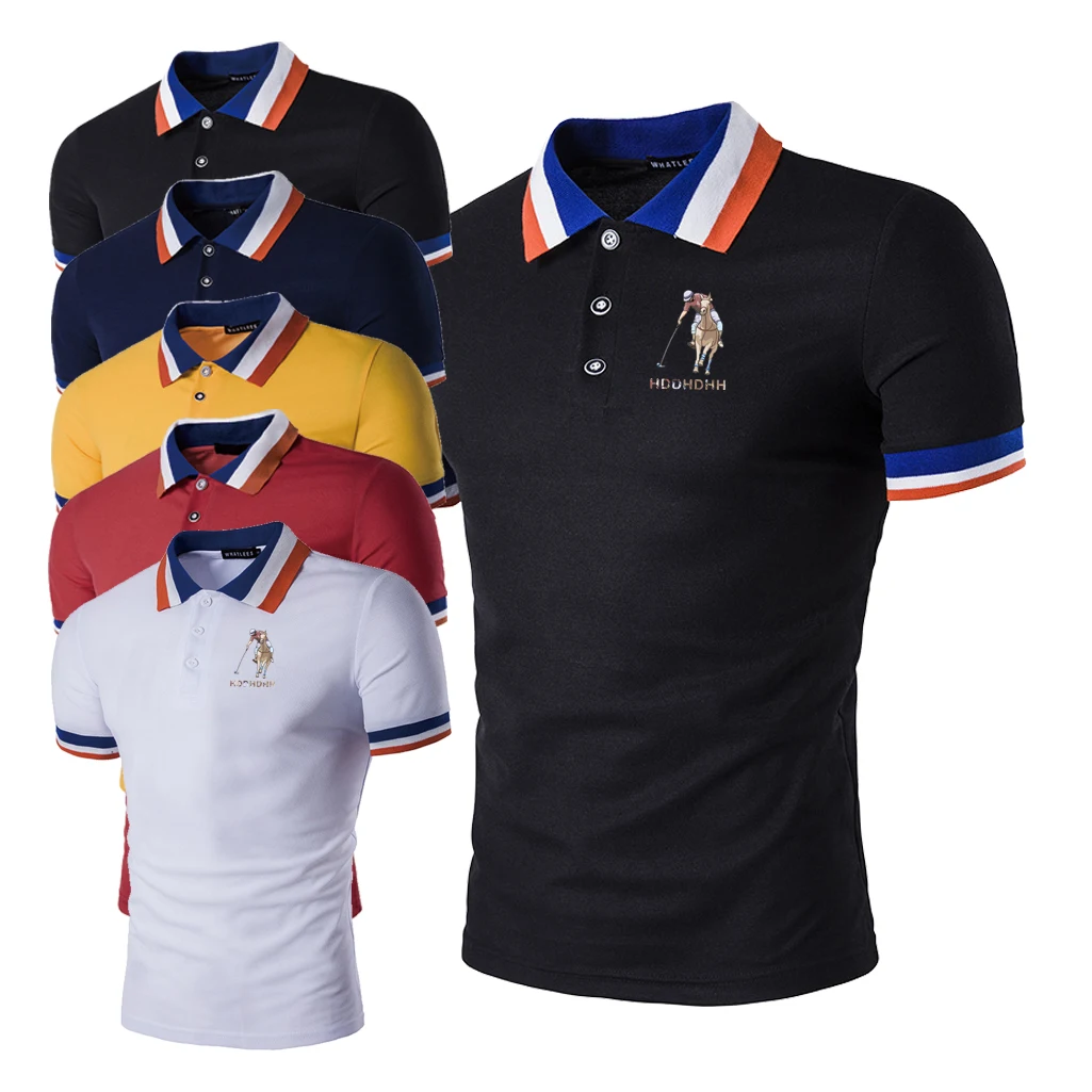 

HDDHDHH Brand Print Polo Shirt Men Short Sleeve T-shirt