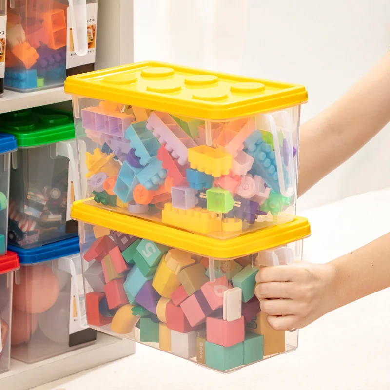 

Blocks Storage Bin Plastic Storage Box Transparent with Dust-proof Lid for Toy Organization Lego Sorting and Assembly Parts