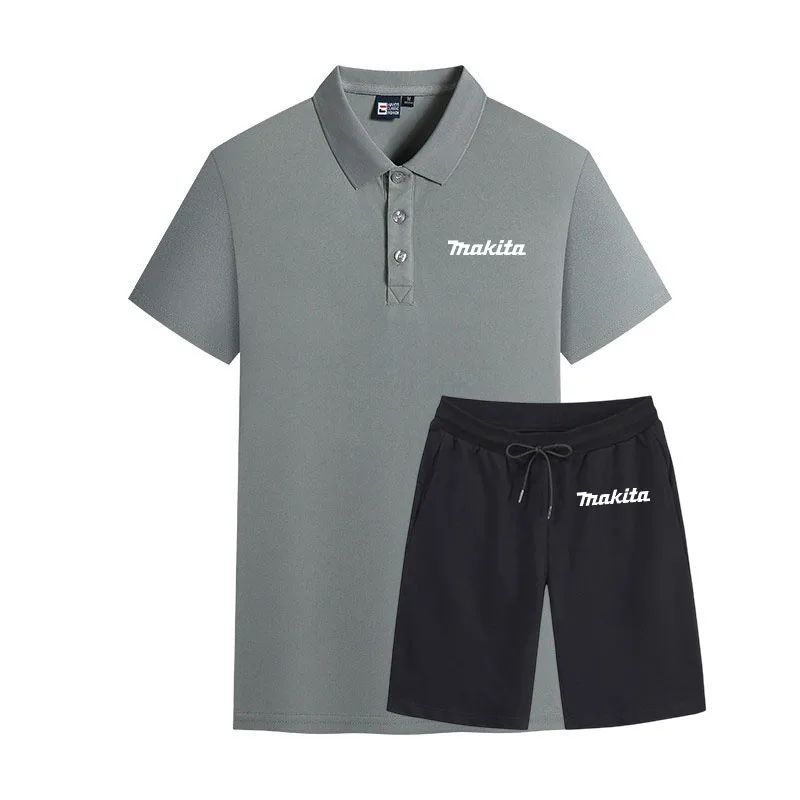 

Makita Logo Men's Spring/Summer 2023 New Polo Shirt Short Sleeve Set High Quality Ice Silk Breathable Polo Shirt