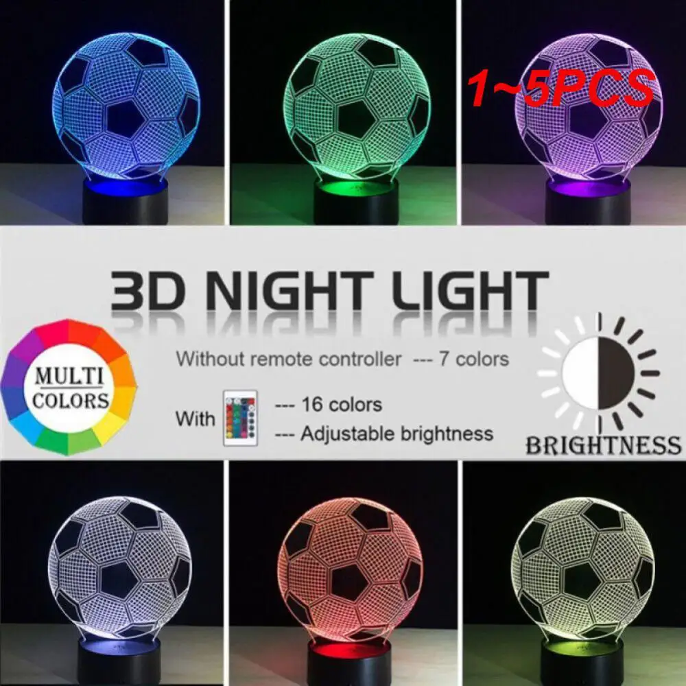 

1~5PCS 3d Illusion Child Night Light Football Ball Touch Sensor Remote Nightlight for Kids Bedroom Decoration Soccer Table Lamp