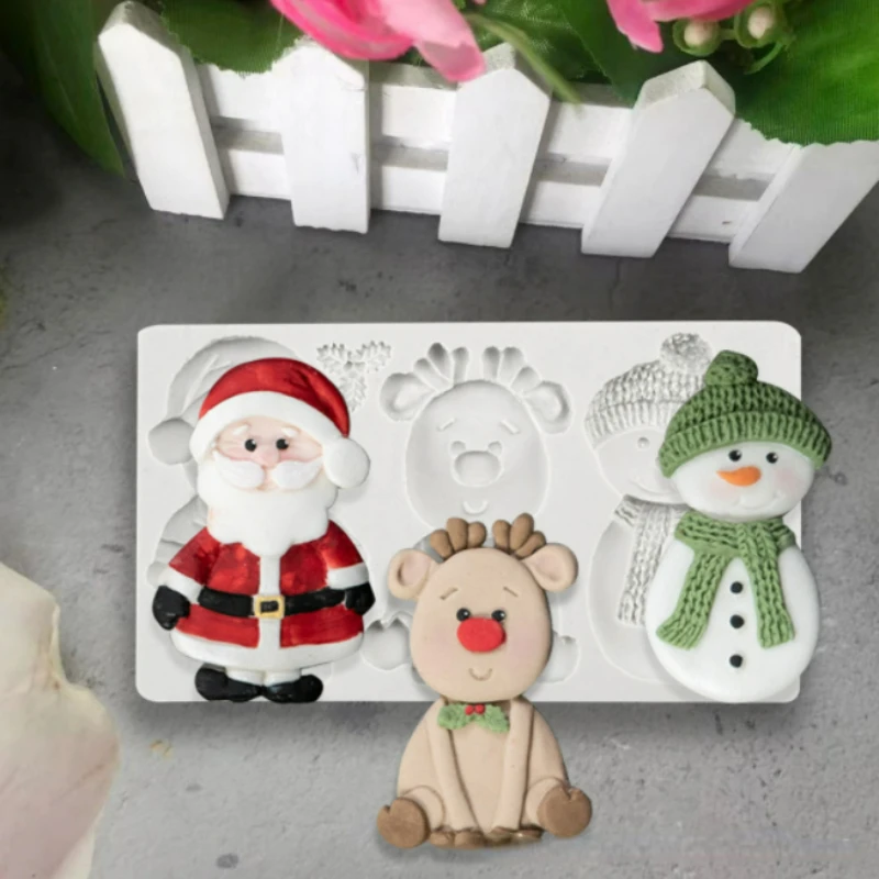

Santa Claus Snowman Elk Silicone Cake Mold Christmas Cake Decorating Mold DIY Chocolate Fondant Baking Tools Accessories