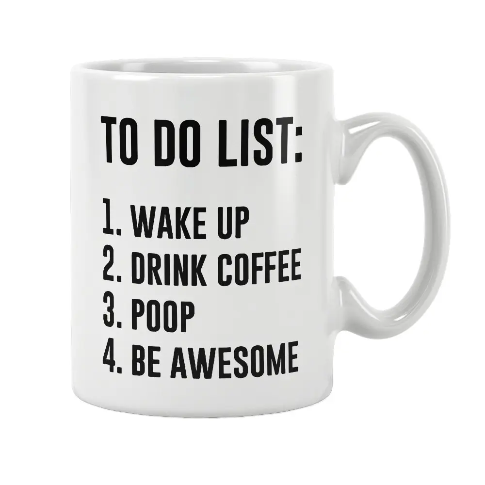 Кружка To Do List кофейная чашка белая керамическая для офиса и дома женщин мужчин