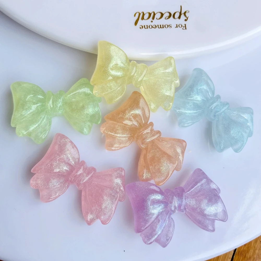 Ful Resin Bowknot Cup Patch Children Shoe Diy Kawaii Accessory Girl Hair Ornaments Home Decor Supplies