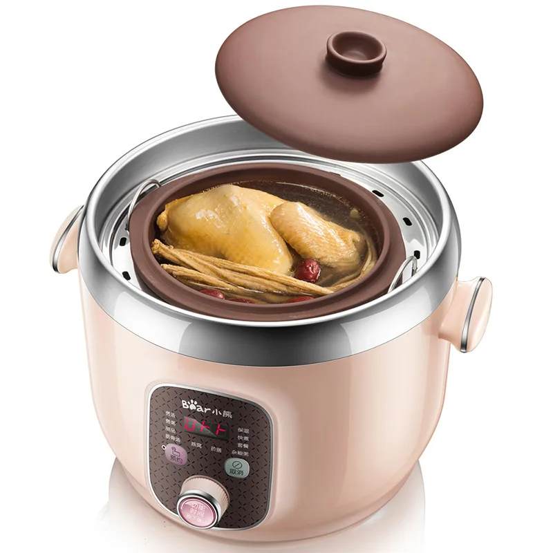 

Food Cooking Maker Bear Electric Stew Purple Sand Stainless Steel Pot Body Stewed Two-purpose 1.8 Liter Cooking DDZ-B18L5