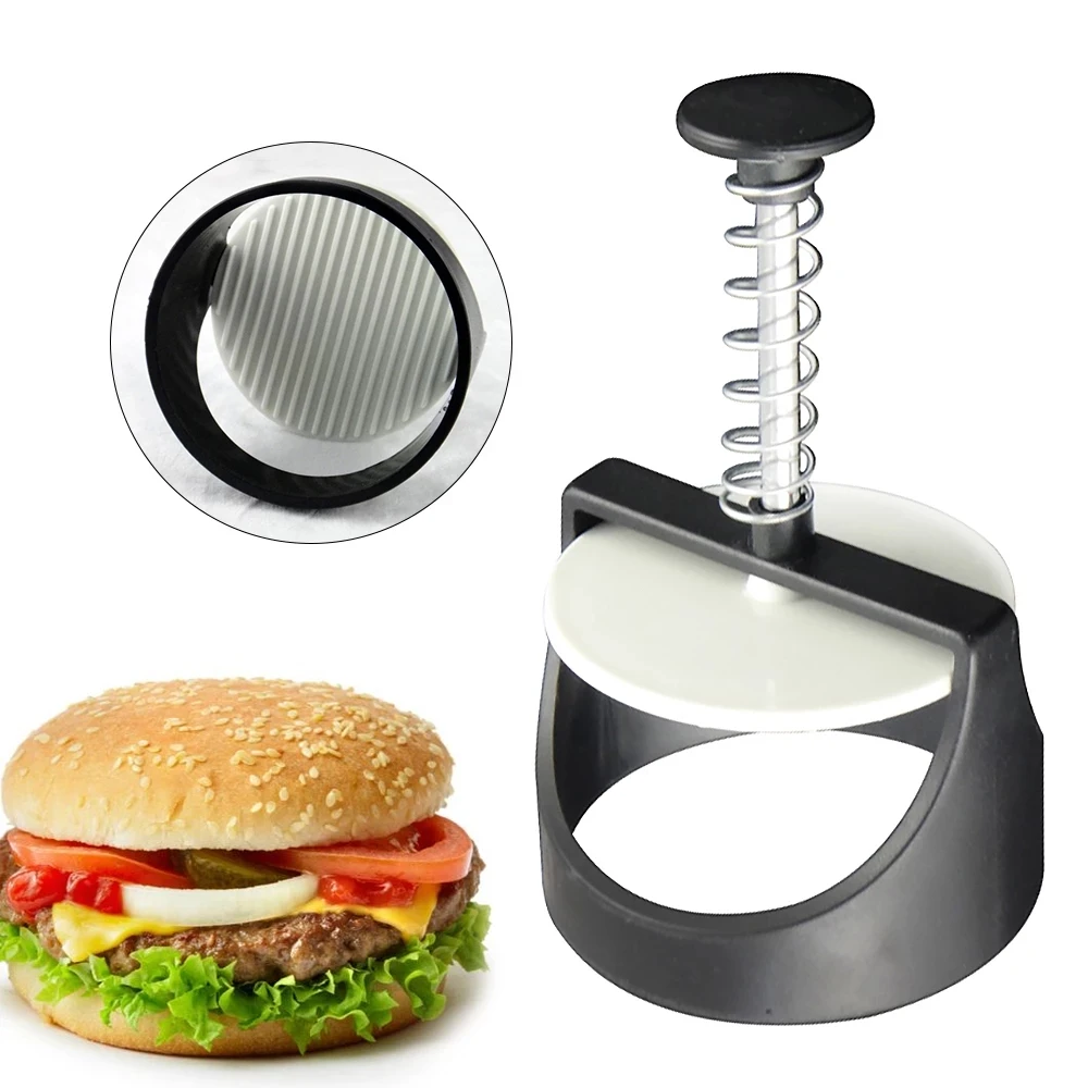 Diameter 11.5cm. Zinc-alloy Burger Press BBQ Kitchen Tools Hamburger Maker Round Patty Meat Press 