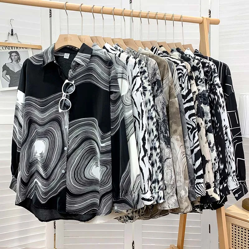 

Vintage Style Floral Printing Loose Women's Blouse Shirt Korean Casual Long Sleeve Ladies Button Blouses Female Overlay Top