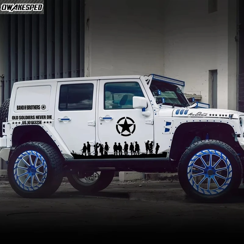 12 шт. виниловые наклейки на дверь автомобиля для Jeep Wrangler JK TJ Jl YJ аксессуары авто