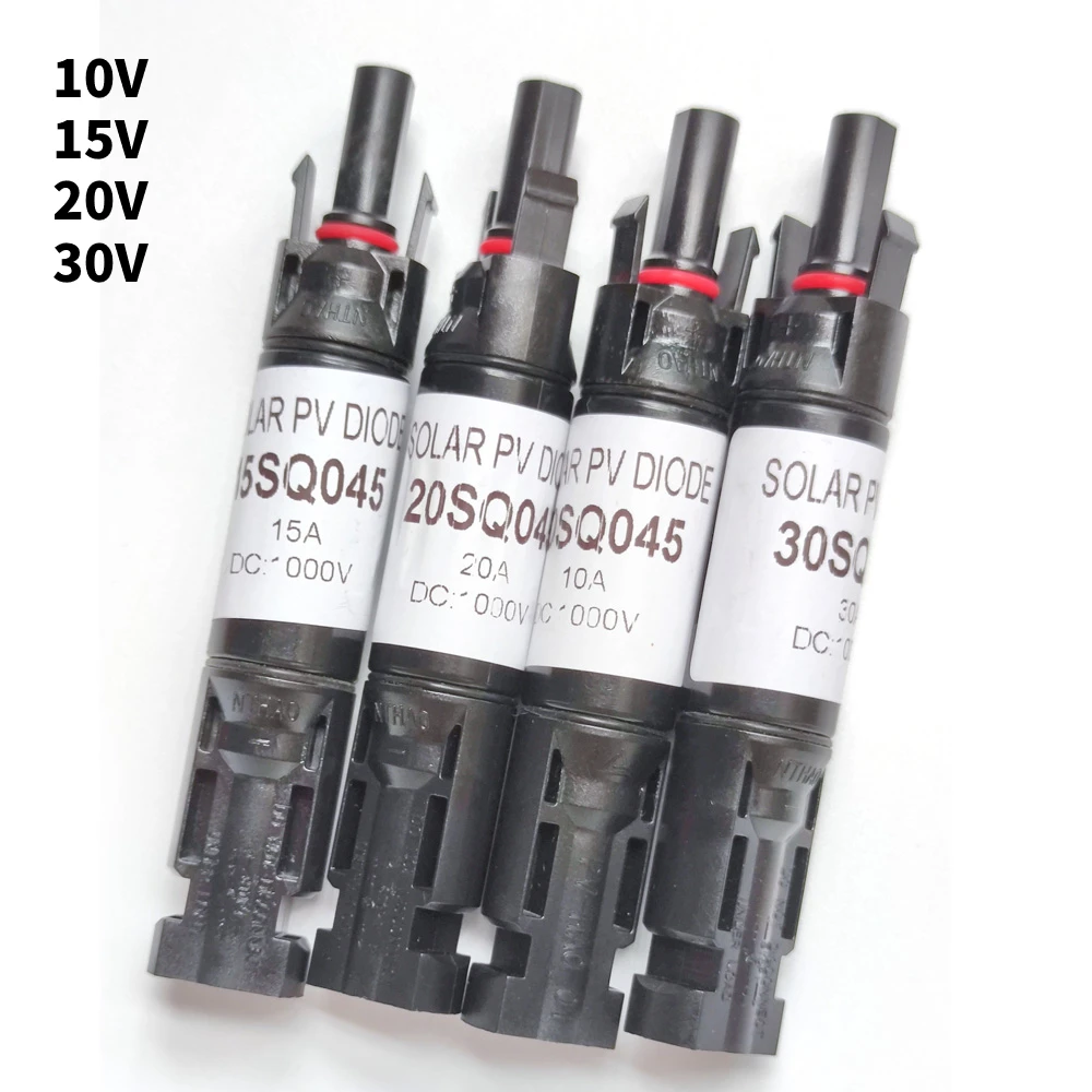 Solar PV Fuse Connector Diode Connector 10A/15A/20A/30A DC Waterproof Diodes IP67 Protection Panel Cable Blocking Fuse Holder